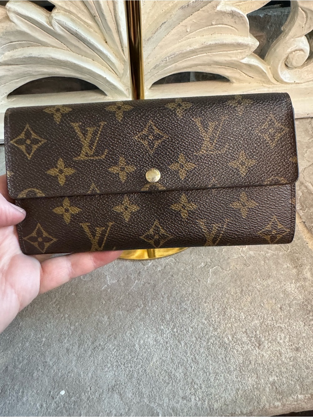 Louis Vuitton Brown Monogram Continental Wallet with COA